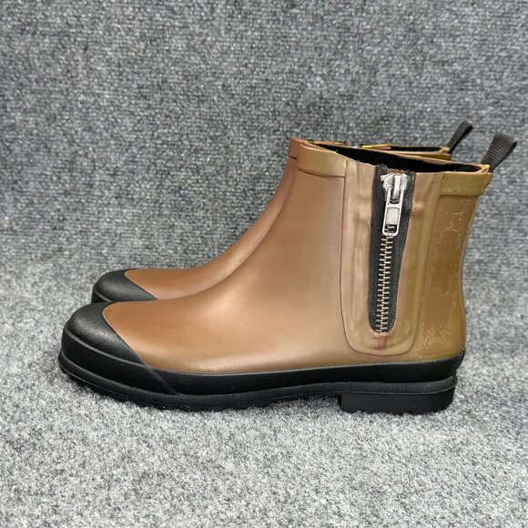 Madewell Zip-Up Lugsole Rain Boots Women's Size 8 Brown Rubber Waterproof Shoes - Picture 4 of 12